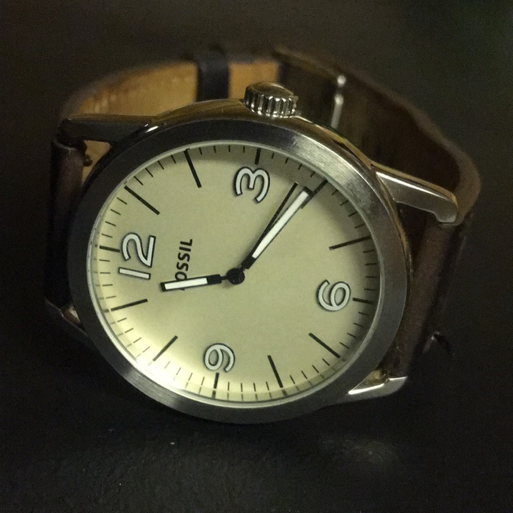 Fossil Leather Strap Men’s Watch